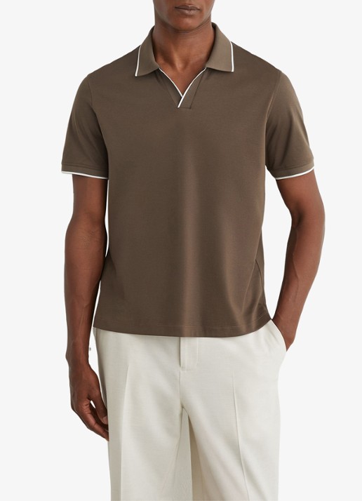 Reiss Nico regular fit polo - detail 4 bruin