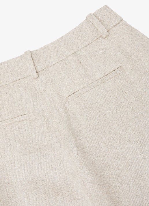 Reiss Nolah high waist wide fit pantalon in linnenblend - detail 6 naturel