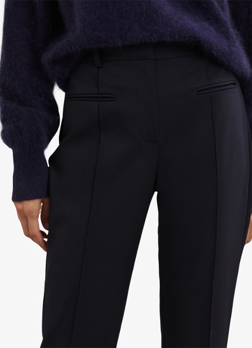 Reiss Norla high waist tapered fit pantalon met paspelzakken - detail 5 donkerblauw