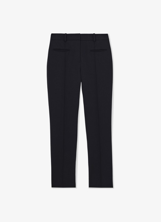 Reiss Norla high waist tapered fit pantalon met paspelzakken - voorkant donkerblauw