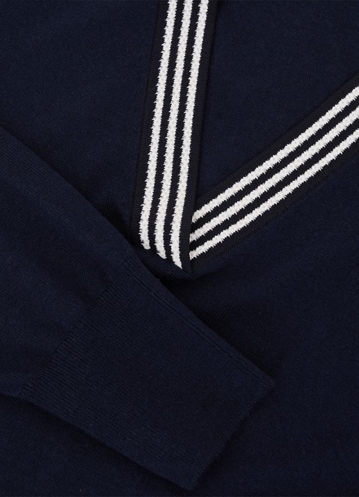 Reiss Nova fijngebreide trui van merino wol - detail 5 donkerblauw