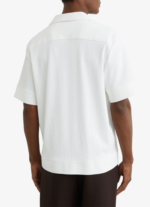 Reiss Odessa regular fit overhemd met structuur - achterkant 4 white / wit