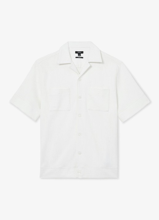 Reiss Odessa regular fit overhemd met structuur - voorkant 5 white / wit