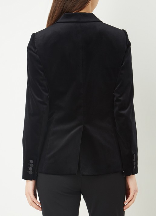 Reiss Opal blazer van fluweel met paspelzakken  - achterkant zwart