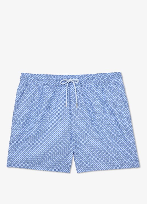 Reiss Orient zwemshort met grafische print  - voorkant blauw