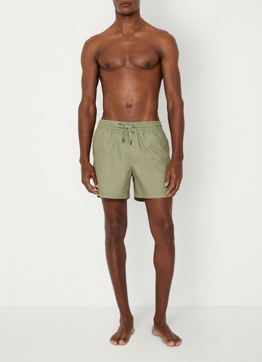 Reiss Orient zwemshort met grafische print  - voorkant 2 groen