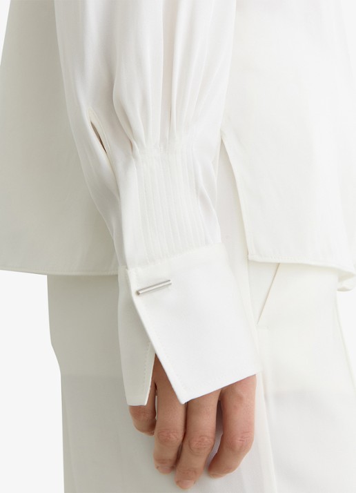 Reiss Orla tuniek in zijdeblend met kraag - detail 3 wit