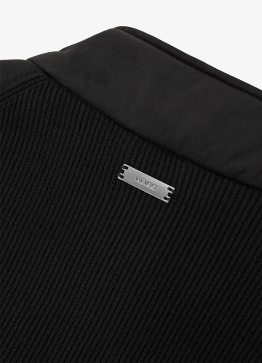 Reiss Orson grofgebreide gilet met steekzakken - detail 6 black / zwart