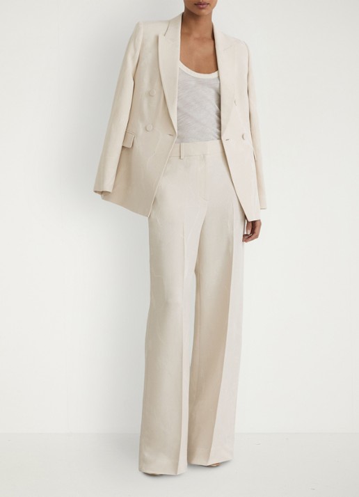 Reiss Ottie high waist wide fit pantalon met bloemenprint - detail 7 wit