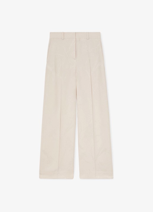 Reiss Ottie high waist wide fit pantalon met bloemenprint - voorkant 2 wit