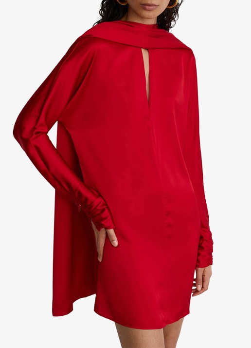 Reiss Ottilie mini jurk met sjaalkraag