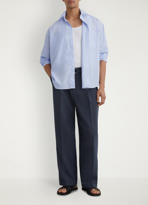 Reiss Ovante overshirt van lyocell - voorkant 6 lichtblauw