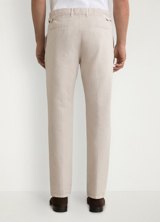 Reiss Pablo tapered fit pantalon in linnenblend - achterkant 6 stone / beige