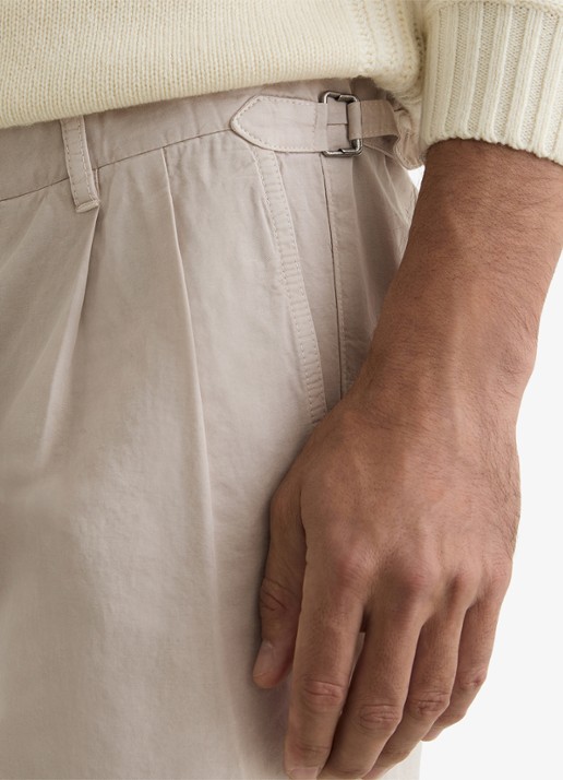Reiss Pablo tapered fit pantalon in linnenblend - detail 2 stone / beige
