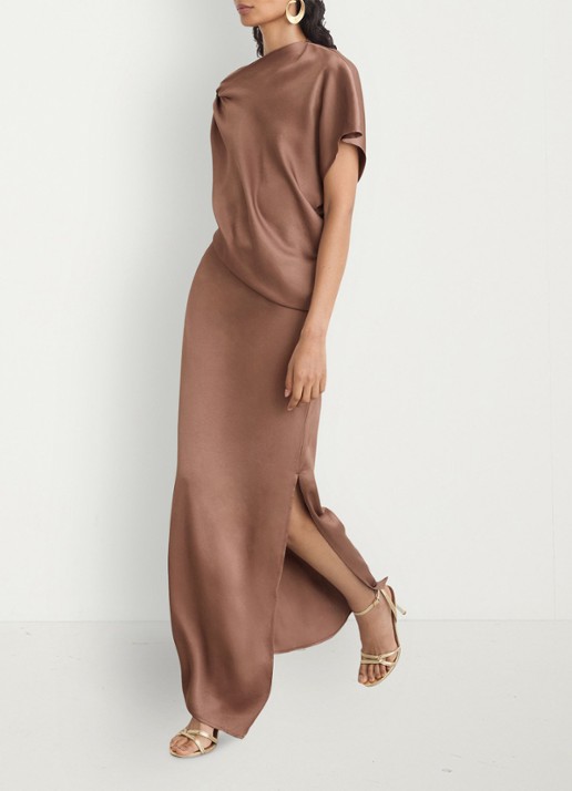 Reiss Paige maxi jurk met asymmetrische hals