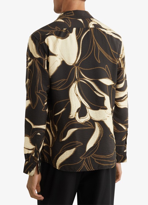 Reiss Paloma overhemd met grafische print  - achterkant 2 black / zwart