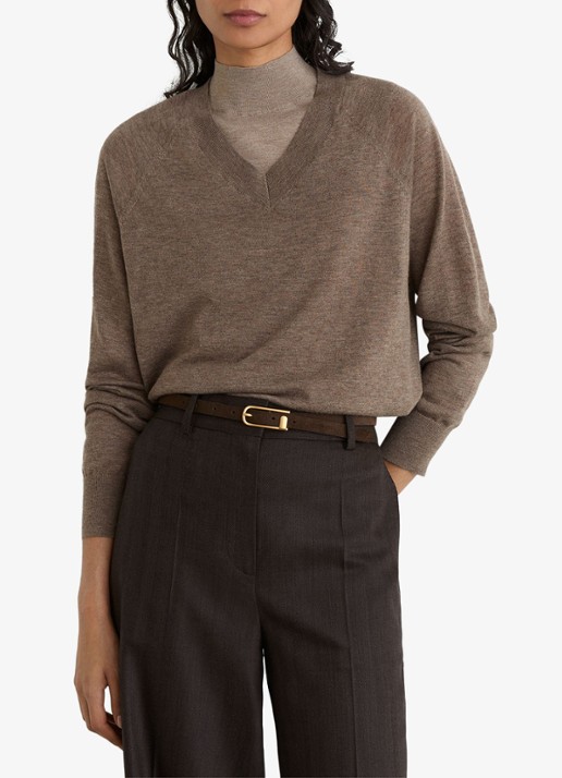 Reiss Paris fijngebreide pullover in merino wolblend