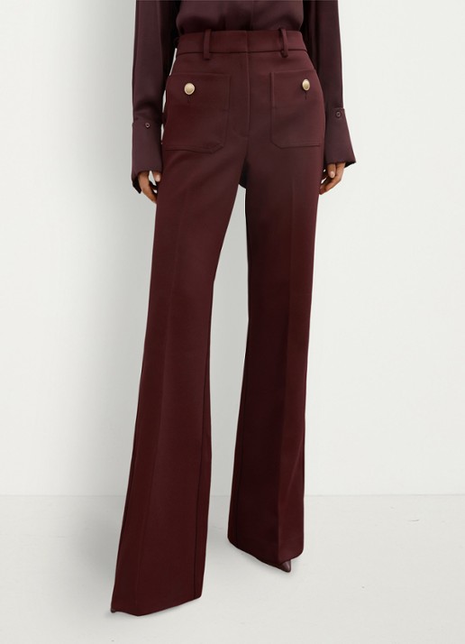 Reiss Parisa mid waist flared fit broek met opgestikte zakken