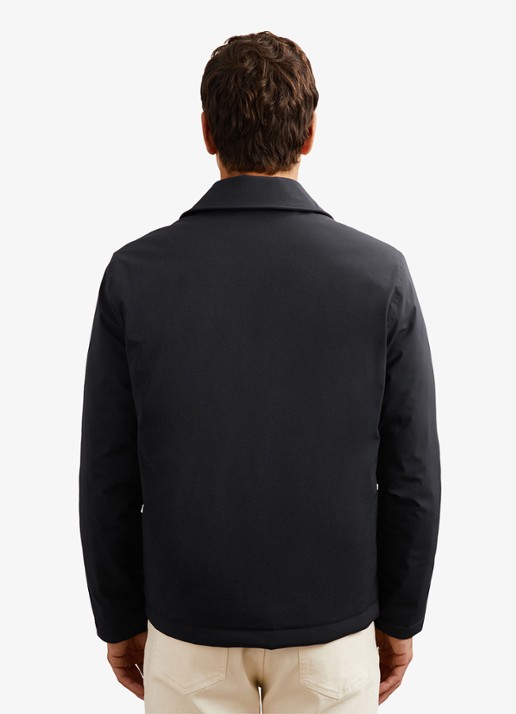 Reiss Parker gewatteerd regular fit overhemd met borstzak - achterkant 3 navy / blauw