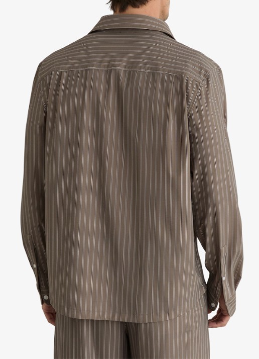 Reiss Peake regular fit overhemd met streepprint - achterkant 7 taupe
