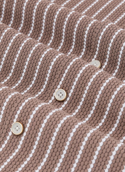 Reiss Percy overhemd met streepprint en structuur  - detail 4 bruin