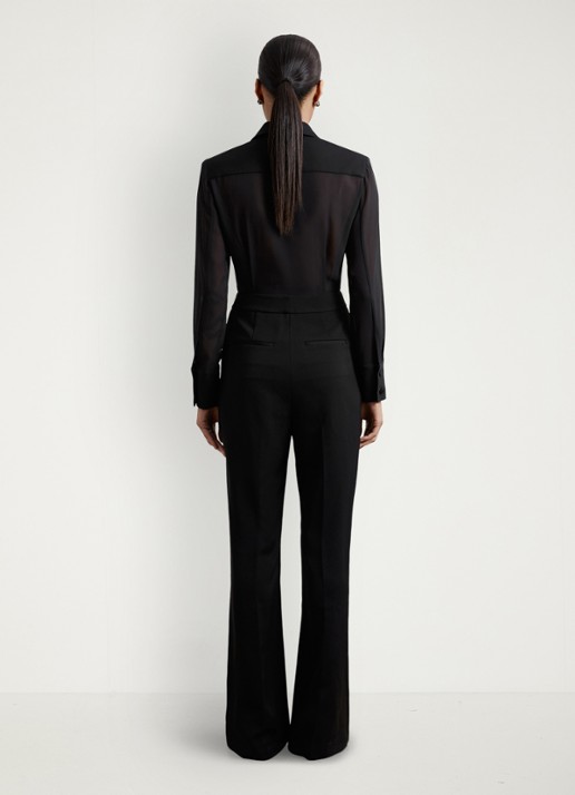 Reiss Perla jumpsuit met kraag  - achterkant 3 zwart