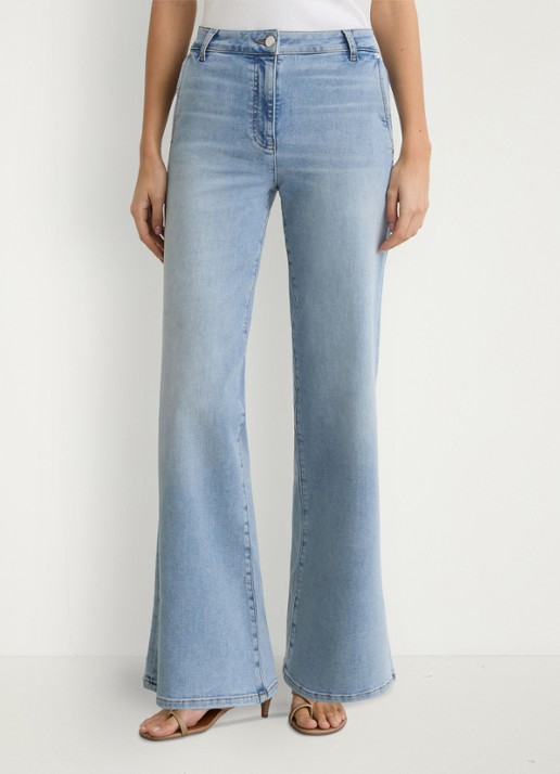 Reiss Petite Addie high waist wide leg jeans met steekzakken