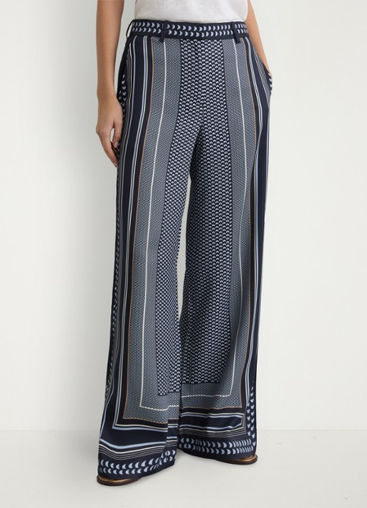 Reiss Petite Anna high waist wide fit pantalon met print