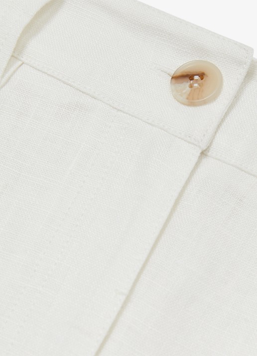 Reiss Petite Ashby high waist loose fit pantalon met steekzakken - detail 5 wit