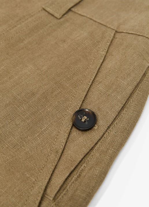 Reiss Petite Ashby high waist loose fit pantalon met steekzakken - detail 6 khaki