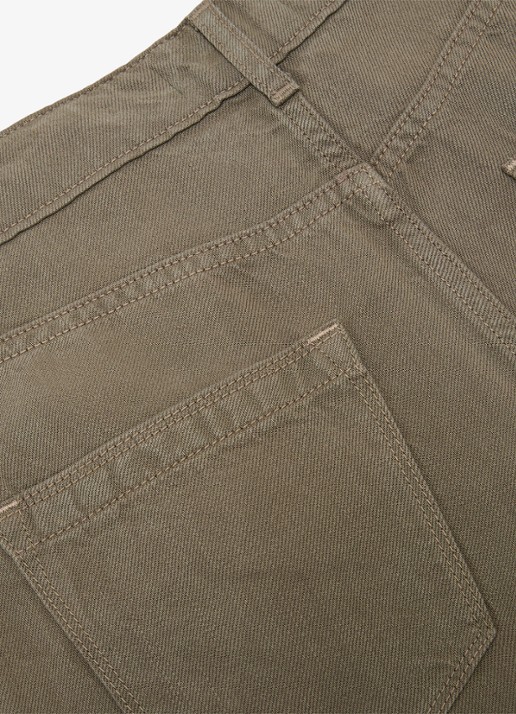 Reiss Petite Carmen high waist wide fit pantalon in linnenblend - detail 5 khaki