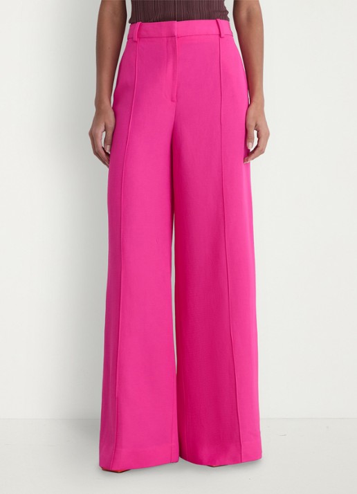 Reiss Petite Charli high waist wide fit pantalon in linnenblend