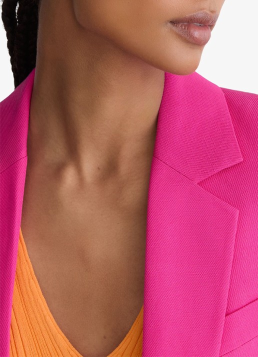 Reiss Petite Charli regular fit blazer in linnenblend - detail 8 oudroze
