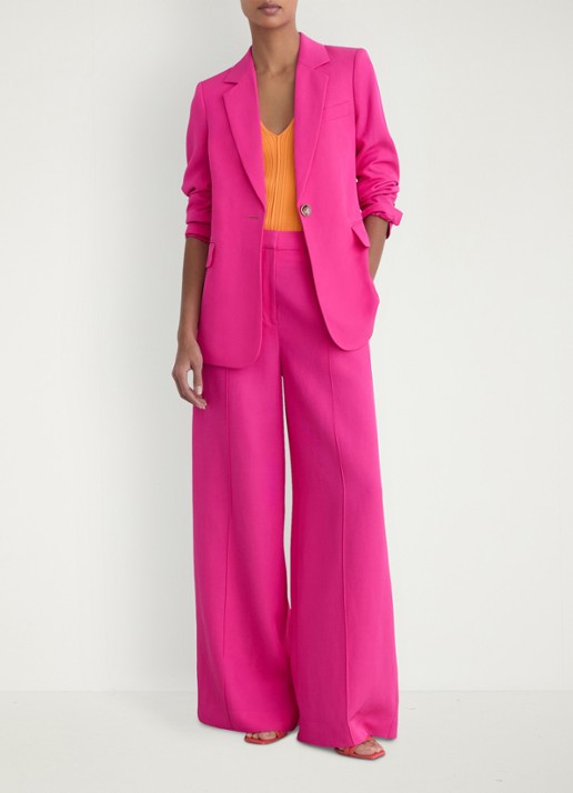 Reiss Petite Charli regular fit blazer in linnenblend - voorkant 2 oudroze