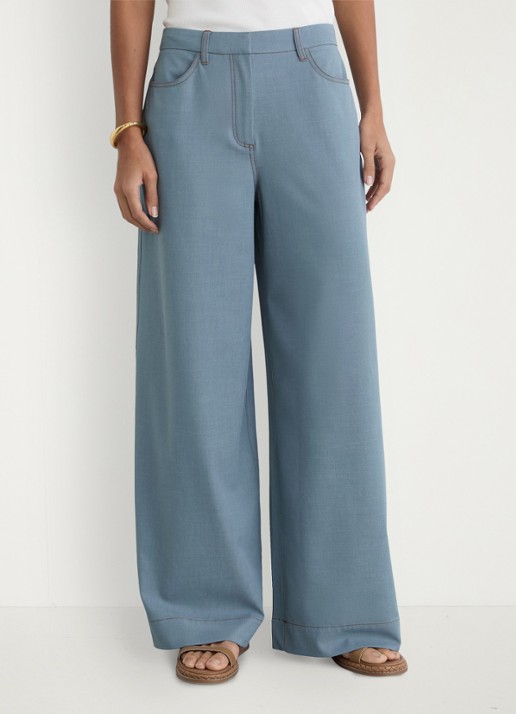 Reiss Petite Charlotte high waist wide fit pantalon met steekzakken