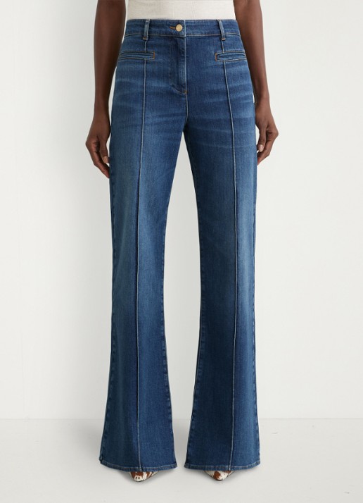 Reiss PETITE CLAUDE Pintuck-Detail Flared Jeans