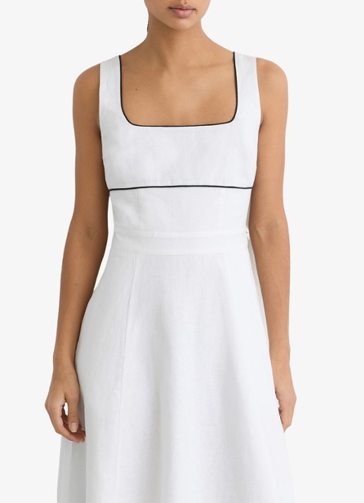 Reiss Petite Dorethea midi jurk van linnen