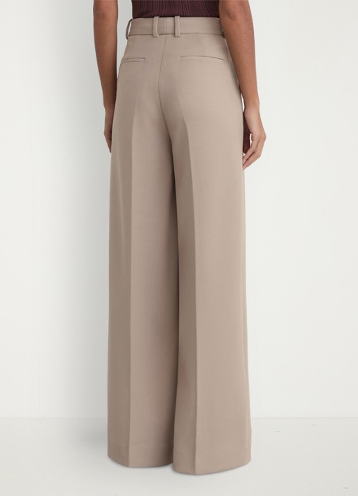 Reiss Petite Gabi high waist wide fit pantalon met steekzakken - achterkant beige