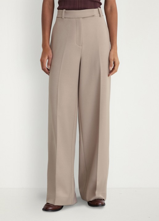 Reiss Petite Gabi high waist wide fit pantalon met steekzakken