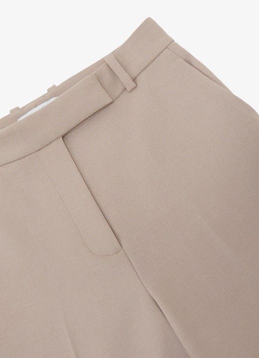 Reiss Petite Gabi high waist wide fit pantalon met steekzakken - detail 5 beige