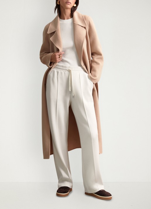 Reiss Petite high waist straight fit joggingbroek met steekzakken - voorkant 3 wit