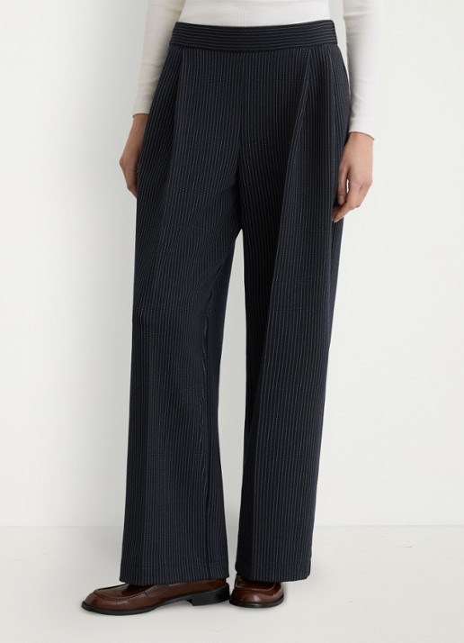 Reiss Petite high waist wide fit pantalon met streepprint