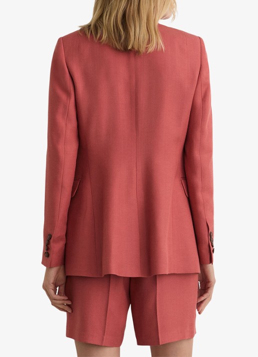 Reiss Petite Jules blazer met klepzakken - achterkant donkerrood