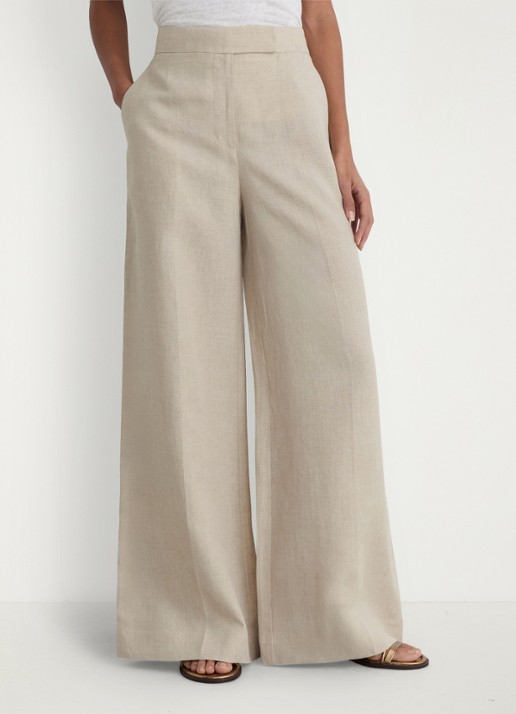 Reiss Petite kit high waist wide fit pantalon van linnen