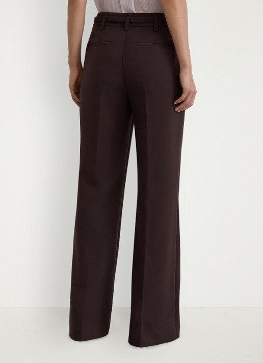 Reiss Petite Leona high waist flared pantalon met steekzakken - achterkant bruin