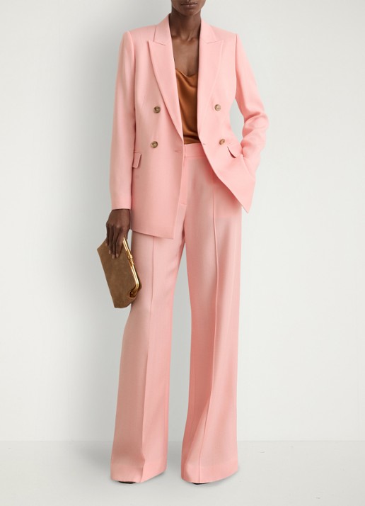 Reiss Petite Magda Double-breasted blazer met klepzakken - voorkant 6 oudroze