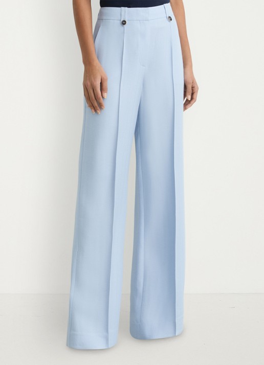 Reiss Petite Magda high waist wide fit pantalon met steekzakken - detail 5 lichtblauw