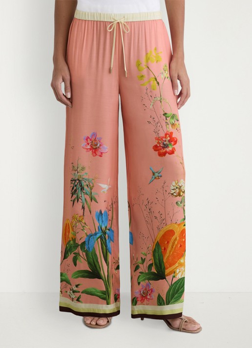 Reiss Petite Milos mid waist wide fit pantalon met print