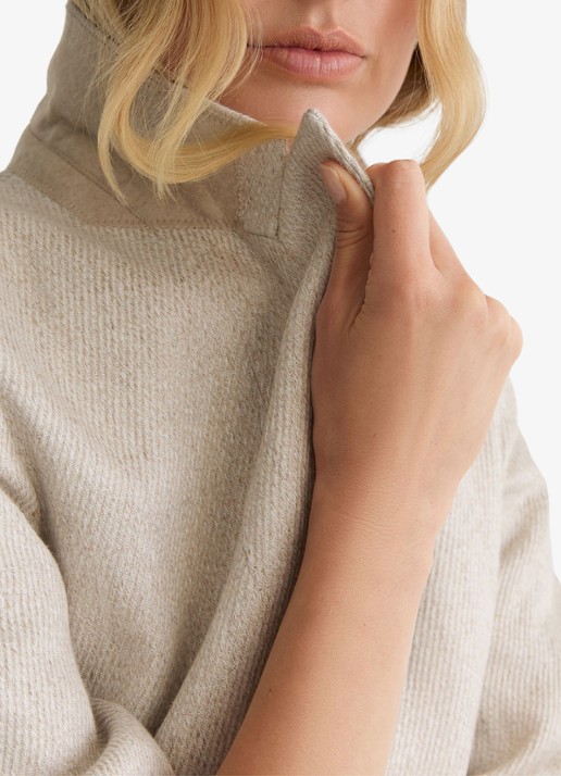 Reiss Petite Nolah double breasted blazer in linnenblend - detail 3 naturel