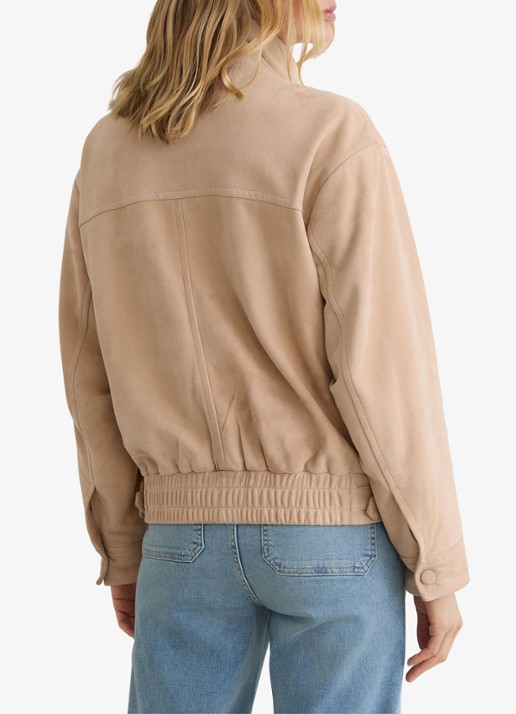 Reiss Petite Petra jack van suède - achterkant beige